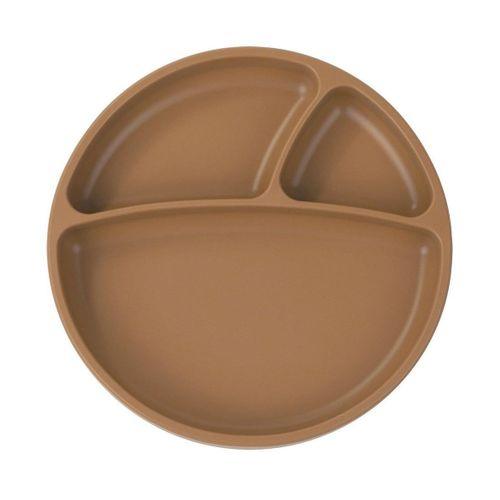 OiOi OiOi Porsiyon Vakum Tabanlı Silikon Tabak Woody Brown