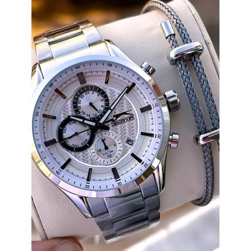 Slazenger İtalyan Tasarım Bileklik Hediyeli 2 Yıl Garantili 10 Atm Çelik Erkek Kol Saat ESL.N1936.2