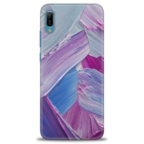 Huawei Y6 2019 Kılıf HD Baskılı Kılıf - Purple + Tam Ekran Koruyucu
