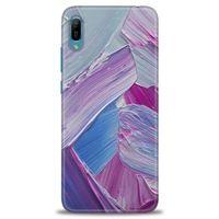 Huawei Y6 2019 Kılıf HD Baskılı Kılıf - Purple + Tam Ekran Koruyucu