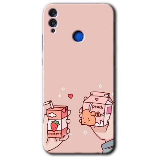 Potkal Hediye Fabrikası Honor 8x Kılıf HD Desen Baskılı Arka Kapak - Meyveli Süt