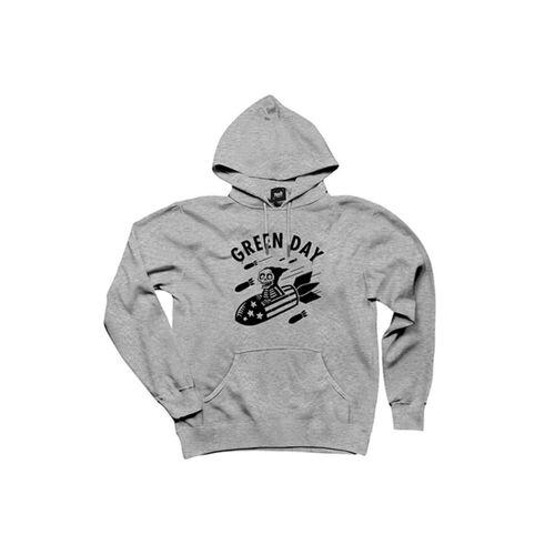 Green Day Skeleton Gri Kapşonlu Sweatshirt Hoodie