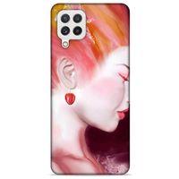 Samsung Galaxy A22 Uyumlu Kılıf Pembe Delisi (26) Tpu Silikon Kılıf Kiraz