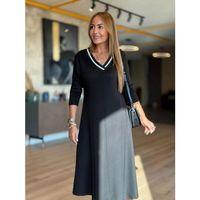 Kadın Uzun Kollu V Yakalı Midi Modal Elbise