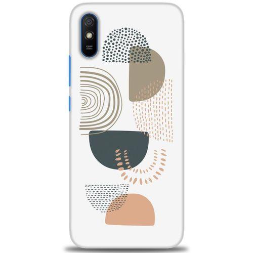 Xiaomi Redmi 9A Kılıf HD Baskılı Kılıf - Turuncu Yarım Daire + Tam Ekran Koruyucu