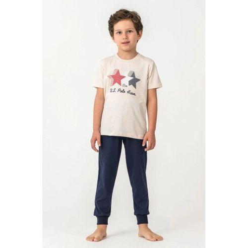 U.S.Polo U.S. Polo Kısa Kol Pijama Takım US2441-4 Bej