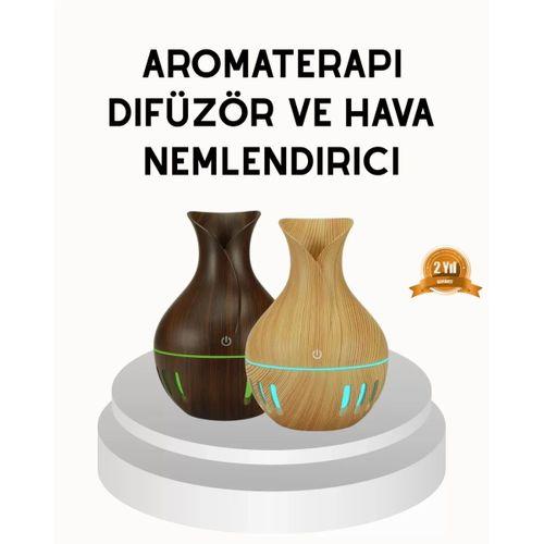Ahşap Desenli 130 Ml Aromaterapi Difüzör Sessiz Ve Usb Bağlantılı