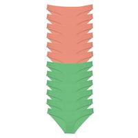 12 Adet Eko Set Likralı Kadın Slip Külot Pudra Yeşil