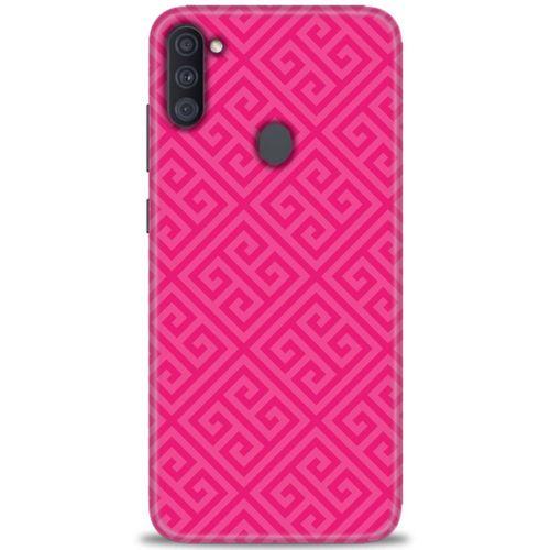 Samsung Galaxy A11 Kılıf HD Baskılı Kılıf - Pembe Mozaik + Tam Ekran Koruyucu