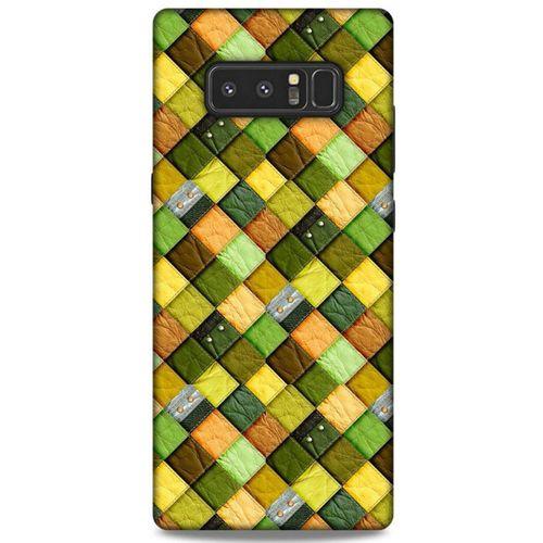 Samsung Galaxy Note 8 Kılıf Patchwork (49) Ultra Silikon Kılıf Sarı Yeşil