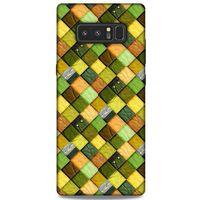 Samsung Galaxy Note 8 Kılıf Patchwork (49) Ultra Silikon Kılıf Sarı Yeşil