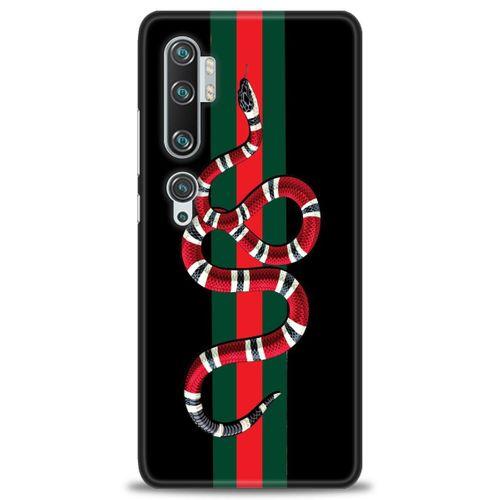Xiaomi Mi Note 10 Kılıf HD Baskılı Kılıf - Kırmızı Yeşil Yılan + Tam Ekran Koruyucu