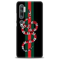 Xiaomi Mi Note 10 Kılıf HD Baskılı Kılıf - Kırmızı Yeşil Yılan + Tam Ekran Koruyucu