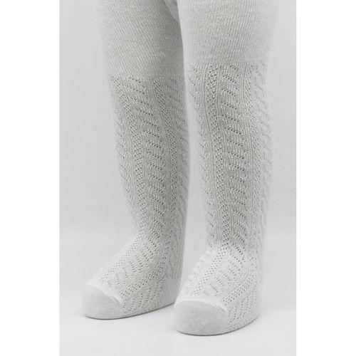 Tekli Zikzak Kabartma Penye Külotlu Çorap Beyaz Günlük Kullanım İçin Şık Seçenek