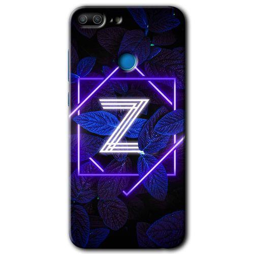 Honor 9 Lite Kılıf HD Desen Baskılı Arka Kapak - Dark Neon Yaprak Z Harfi + Kırılmaz Cam
