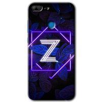 Honor 9 Lite Kılıf HD Desen Baskılı Arka Kapak - Dark Neon Yaprak Z Harfi + Kırılmaz Cam