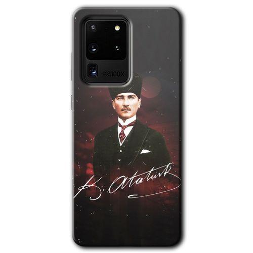 Samsung Galaxy S20 Ultra HD Baskılı Kılıf + 9D Tam Ekran Koruyucu - Kemal Atatürk