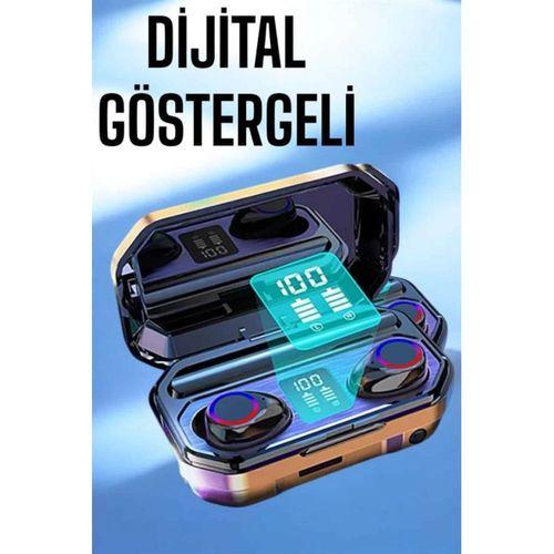 Dijital Göstergeli Bluetooth Bağlantılı Kulaklık Dokunmatik Kontrol