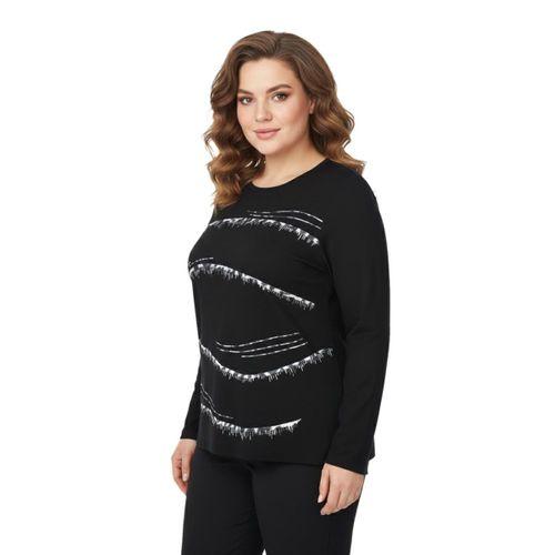 Kadın Siyah Sıfır Yaka Taşlı Bluz BGL-ST05155