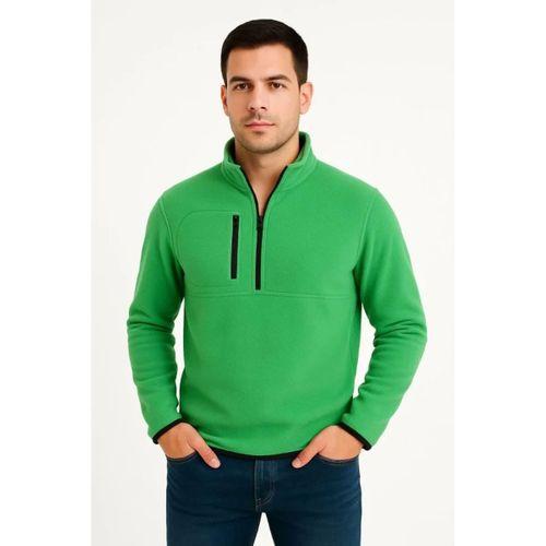 Arka Polar Kazak Dik Yaka - Yeşil