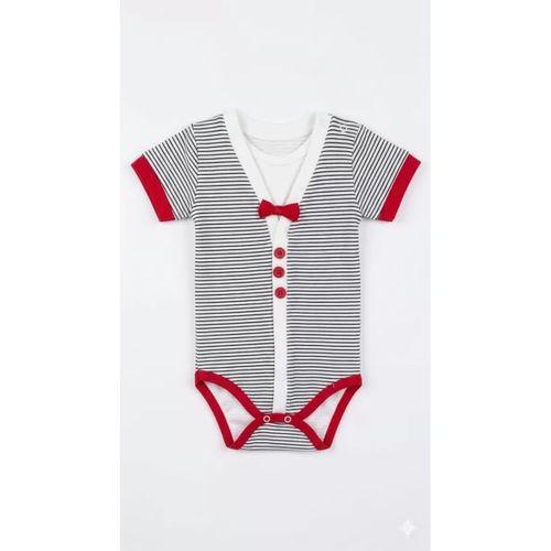 6/18 Ay Papyonlu Çizgili Bebek Bady