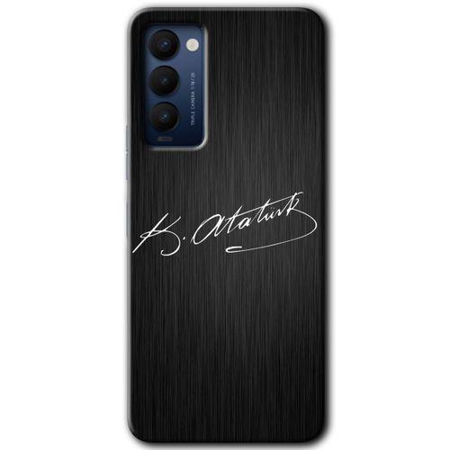 Tecno Camon 18T Kılıf HD Desen Baskılı Arka Kapak - İmza Atatürk