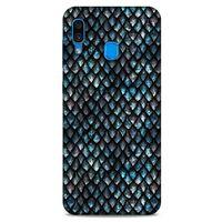 Samsung Galaxy A30 Kılıf Dragons (10) Full Koruma Kılıfı Ejderha Skin Mavi Beyaz