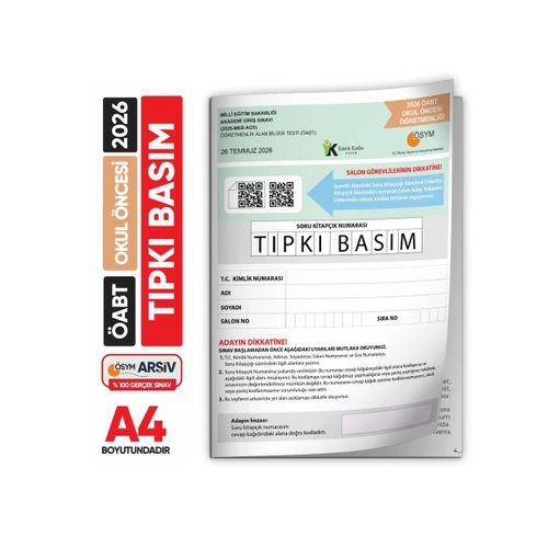 2026 MEB-AGS ÖABT Okul Öncesi Öğretmenliği ÖSYM Tıpkı Basım Kitapçığı Türkiye Geneli Deneme