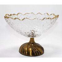 Gold Detaylı Eskitme Ayaklı Dekoratif Cam Sunumluk