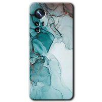 Xiaomi Mi 12 Kılıf HD Desen Baskılı Arka Kapak + Temperli Cam - Buzul Mermer