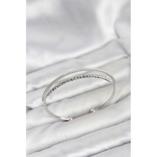 Dorika Model Pirinç Gümüş Renk Kadın Bileklik