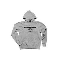 Rammstein Logo 5 Gri Kapşonlu Sweatshirt Hoodie