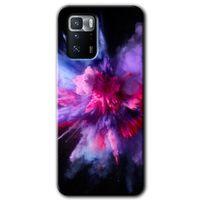 BeRa Aksesuar Poco x3 GT Kılıf Baskılı Kapak - Color Splash Purple +Tam Kaplayan Mat Seramik