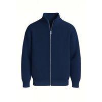 Woody Oversize Selanik Örme Fermuarlı Erkek Hırka- İndigo