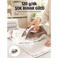 Seramik Tabanlı Buharlı Ütü 2200w Dikey Ütüleme 300ml Kahverengi