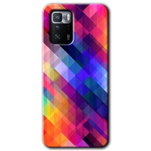 Poco x3 GT Kılıf HD Desen Baskılı Arka Kapak + Temperli Cam - Multi Oblique