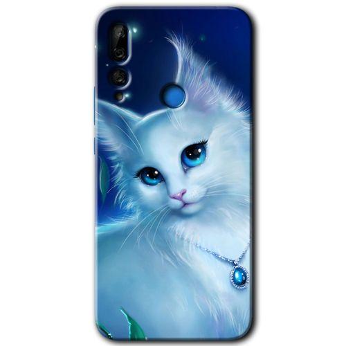 Huawei Y9 Prime 2019 Kılıf Kapak - Cat Glance +Hayalet Ekran Yandan Gözükmez