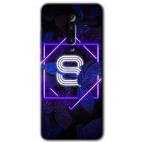 MRCİLETİSİM Xiaomi Mi 9T Kılıf Baskılı Kapak - Dark Neon Yaprak S Harfi + 5D Tam Kaplayan Cam