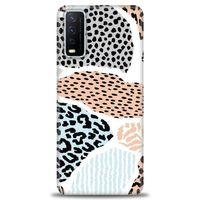 Vivo Y20S Kılıf HD Baskılı Kılıf - Benekli Renkler + Tam Ekran Koruyucu