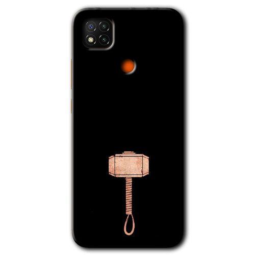 Xiaomi Redmi 9c Kılıf HD Desen Baskılı Arka Kapak + Temperli Cam - Thor Çekiç