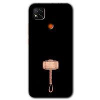 Xiaomi Redmi 9c Kılıf HD Desen Baskılı Arka Kapak + Temperli Cam - Thor Çekiç