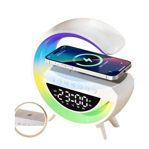 Rgb Gece Lambalı Kablosuz Şarj Cihazlı Bluetooth Hoparlör Dijital Saat