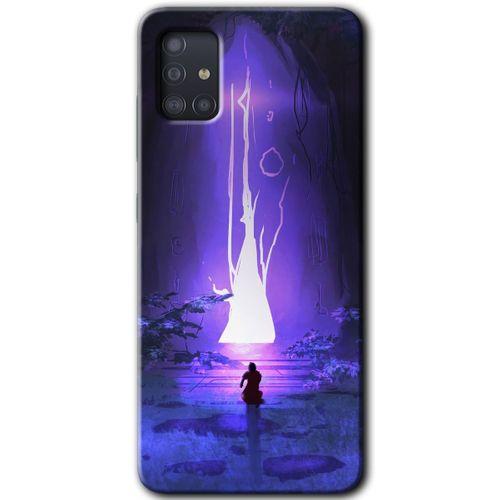 Samsung Galaxy A51 Kılıf Baskılı Kapak - Wanderer Silhouette + 5D Tam Kaplayan Cam