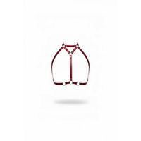 Bordo Göğüs Harness Deri Yüksek Yaka Vücut Aksesuarı - Brf245