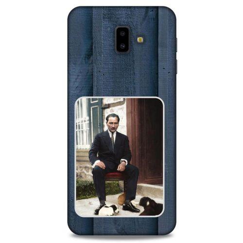 Samsung Galaxy J6 Plus Kılıf Atatürk (37) Silicone Cover Laci Ahşap