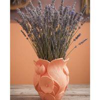 Turuncu Çiçek Desenli 3d Dekoratif Vazo Modern Masaüstü Aksesuar