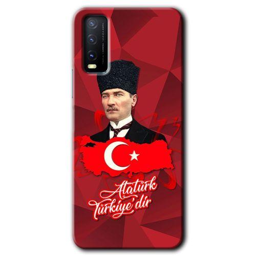 Vivo Y20 Kılıf HD Desen Baskılı Arka Kapak - Atatürkiye
