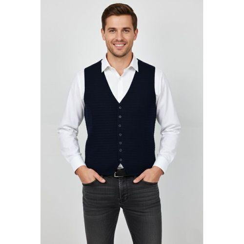 Erkek Spor Düğmeli Yelek Çelik Örgü Regular Kalıp BGL-ST04837