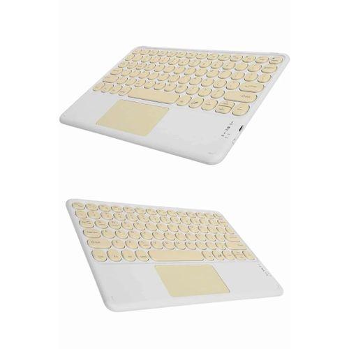 Touchpad Tüm Cihazlara Uyumlu Bluetooth Klavye Touchpad Slim Kablosuz Wifi Q Klavye