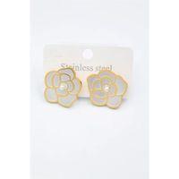 Sedef Çiçek Küpe - Altın